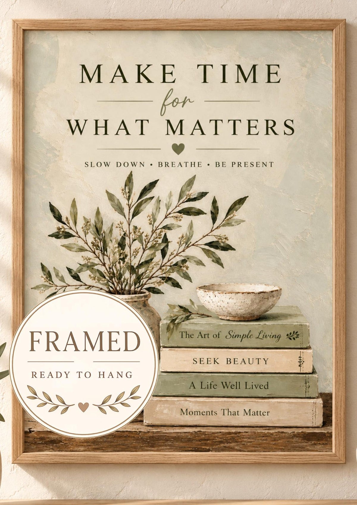 Framed botanical quote print front image