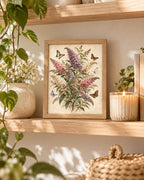 Framed butterfly bush botanical artwork lifestyle mockup 4