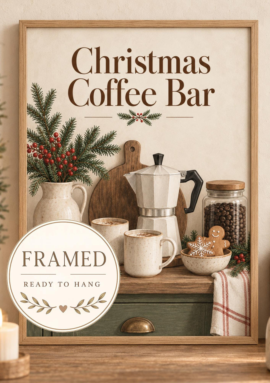 Framed Christmas Coffee Bar print front image