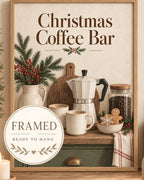 Framed Christmas Coffee Bar print 4x5 front image