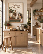 Framed Christmas Coffee Bar print lifestyle mockup