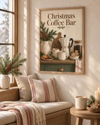 Framed Christmas Coffee Bar print lifestyle mockup
