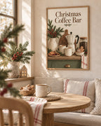 Framed Christmas Coffee Bar print lifestyle mockup