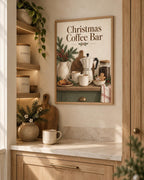 Framed Christmas Coffee Bar print lifestyle mockup