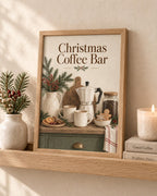 Framed Christmas Coffee Bar print lifestyle mockup
