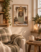 Framed Christmas Door festive entrance lifestyle mockup