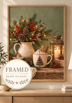 Framed Christmas rustic festive still life front image