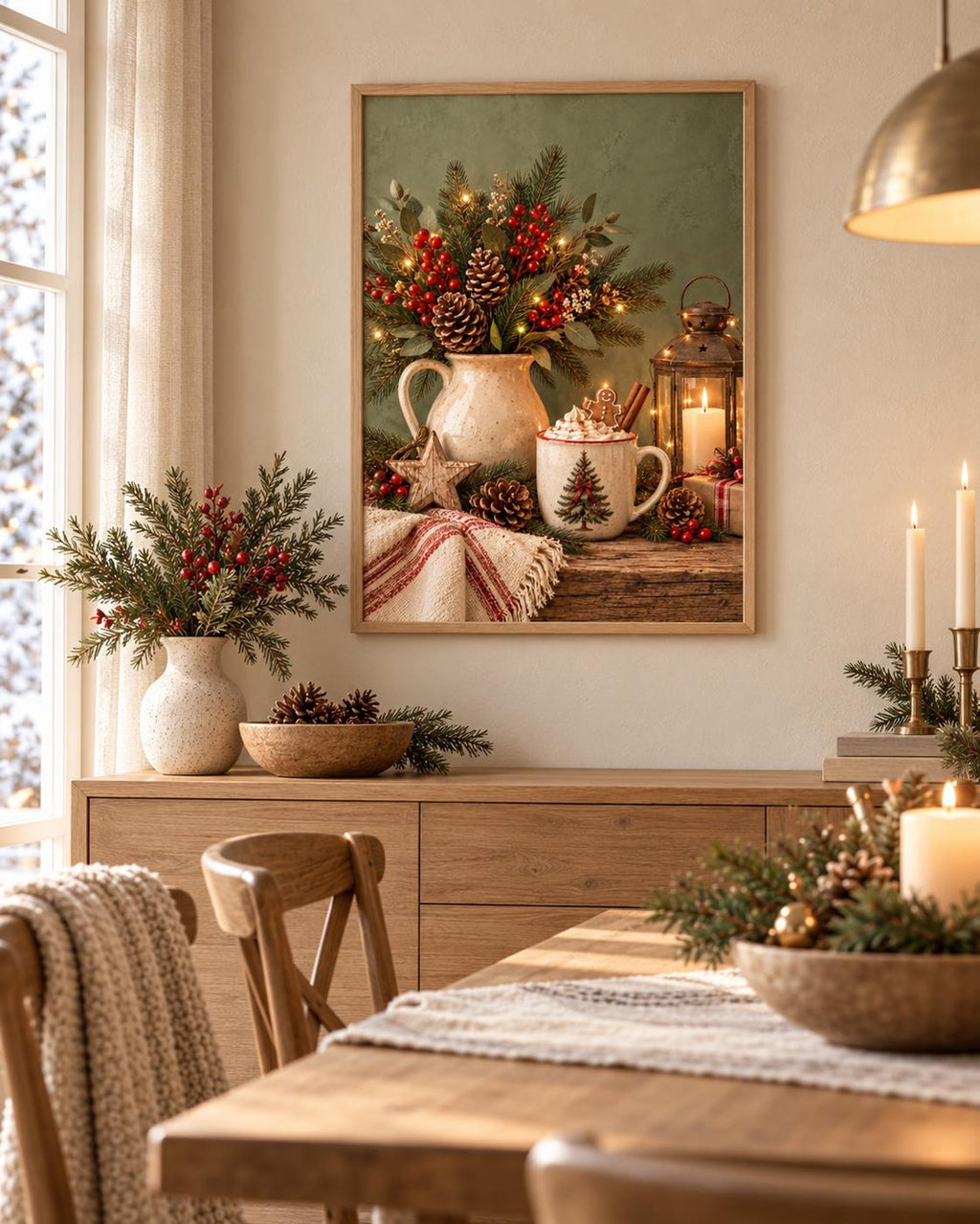 Framed Christmas rustic festive still life lifestyle mockup 4