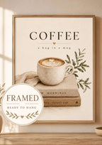 Framed neutral coffee wall art print front image