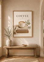Neutral framed coffee print lifestyle mockup