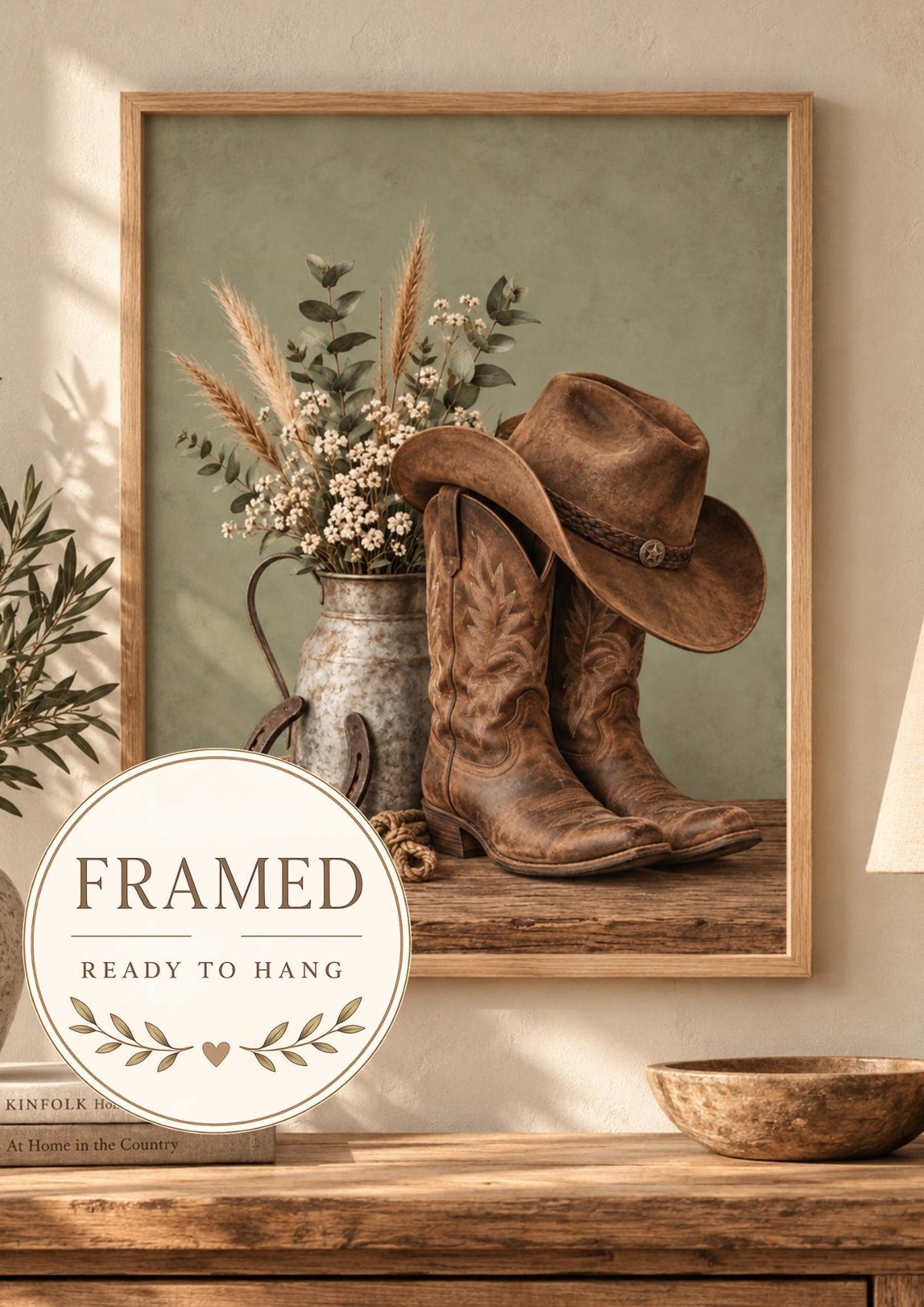 Framed Cowboy Boots Print front image