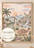 Framed dinosaur nursery print front image