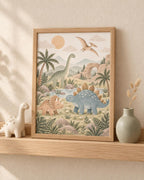 Framed dinosaur nursery print lifestyle mockup 5