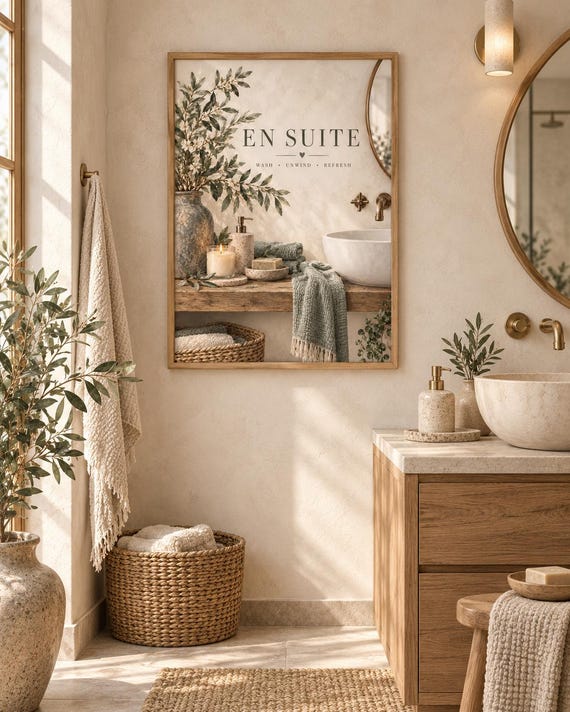 Framed En Suite bathroom print bathroom lifestyle mockup