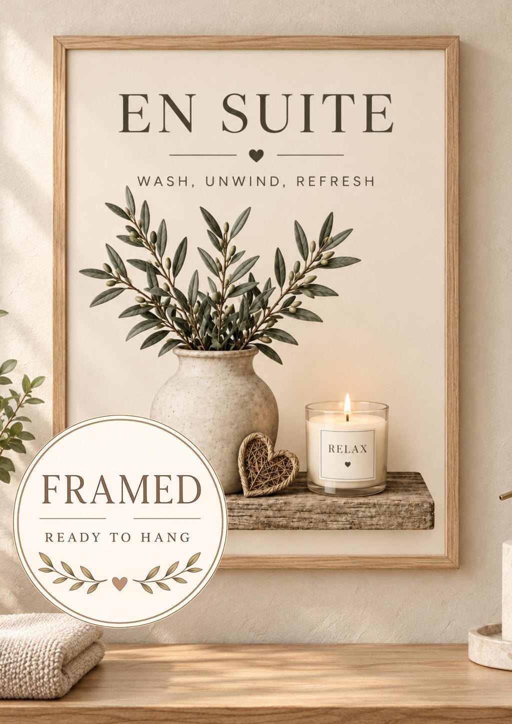 Framed En Suite bathroom print front image
