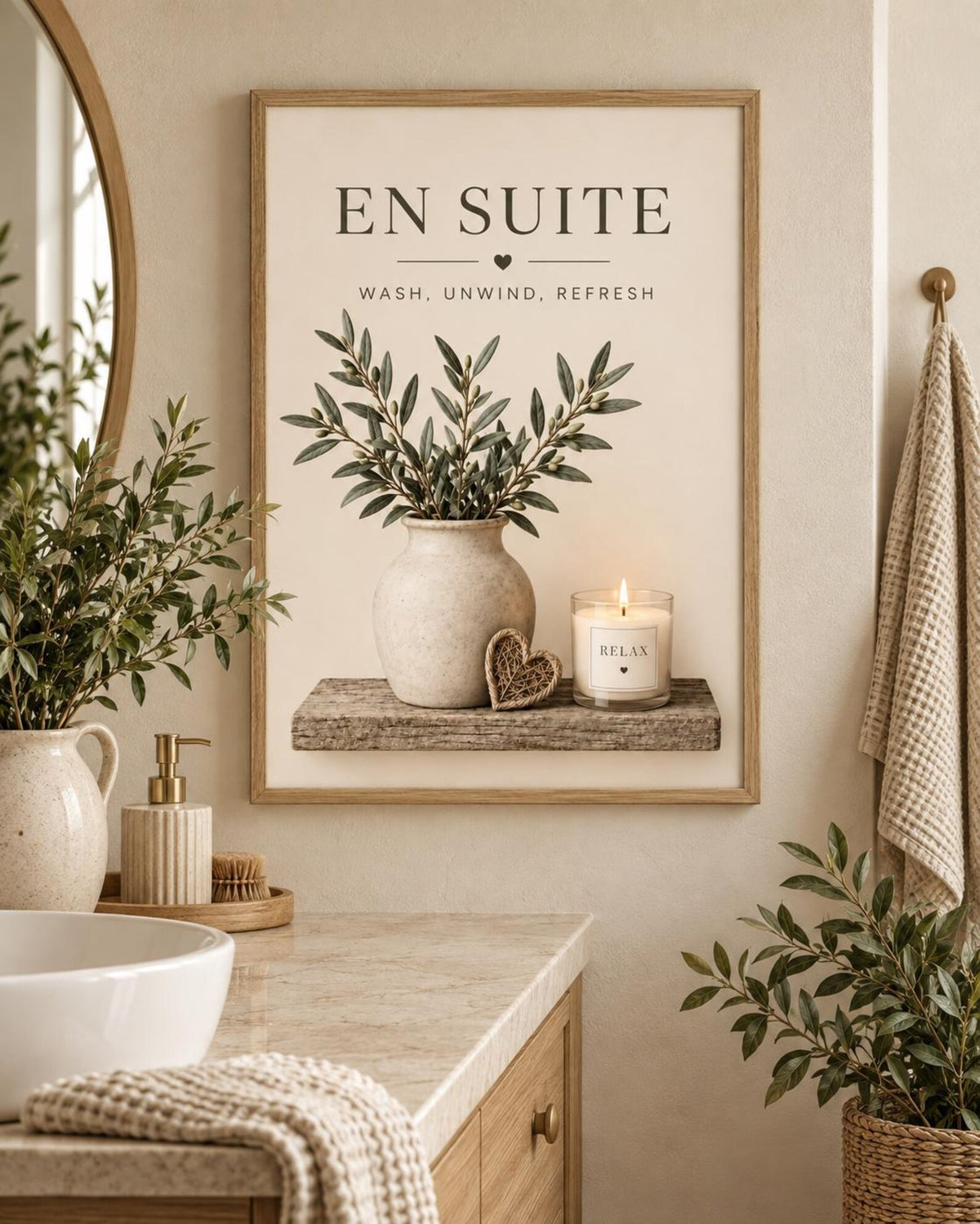 Framed En Suite bathroom cosy home mockup