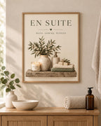 Framed Wash Unwind Refresh bathroom print mockup