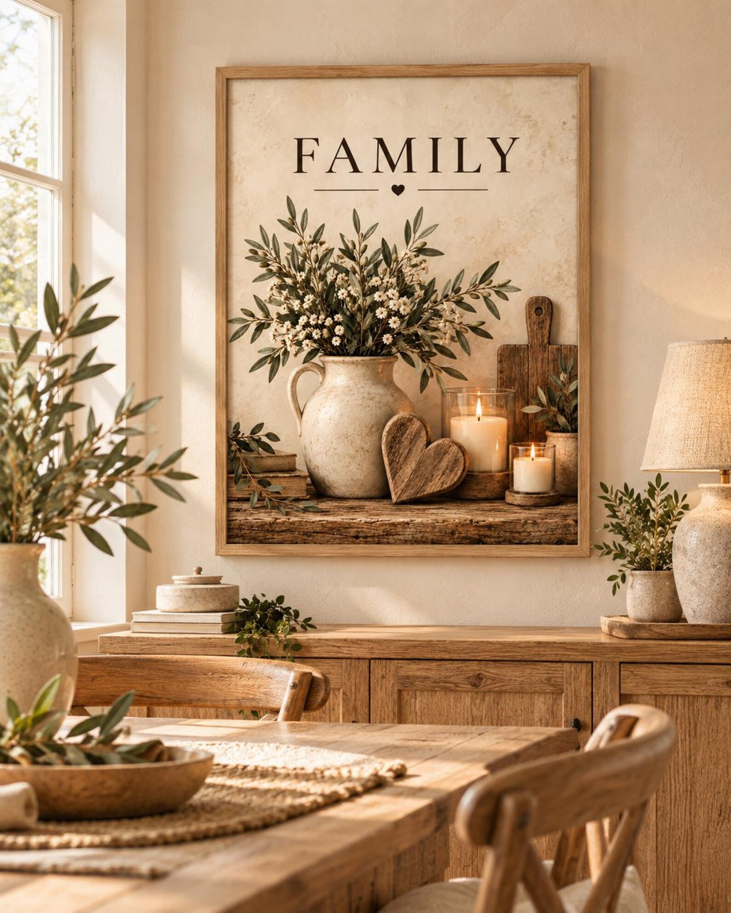 Framed family wall art cosy home mockup