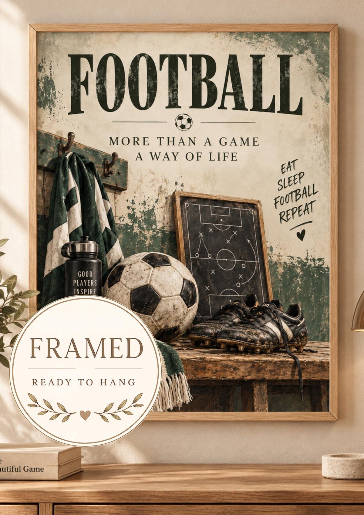 Framed vintage football print front image