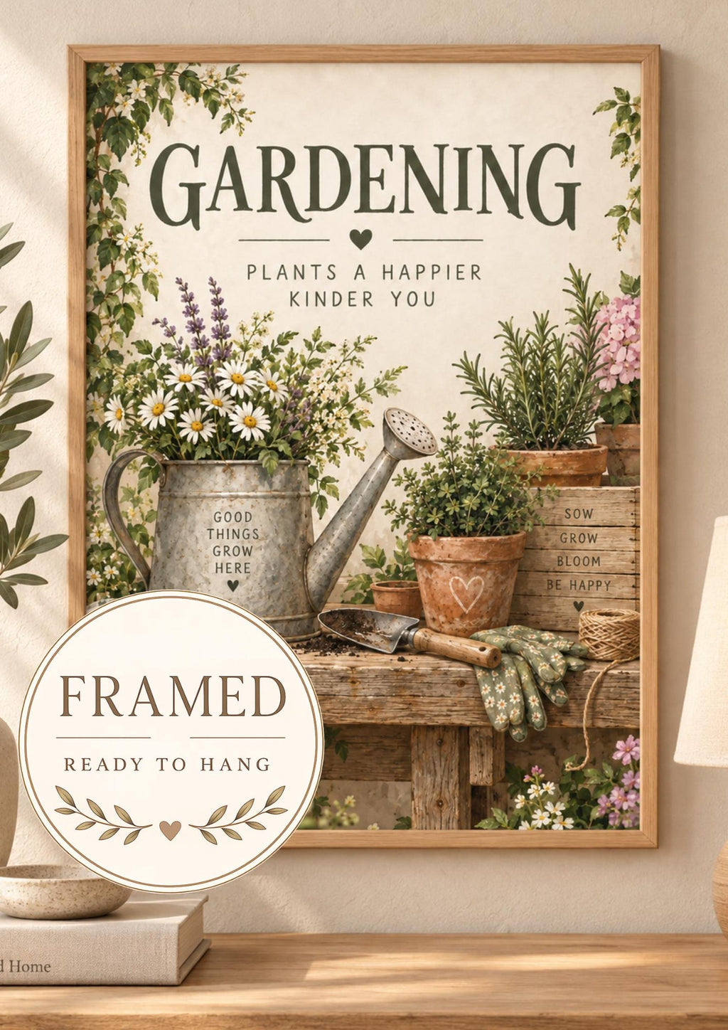 Framed Gardening wall art front image