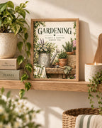 Framed Gardening wall art rustic interior mockup