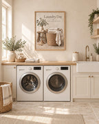 Framed Laundry Day print lifestyle mockup