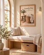 Framed Laundry Day wall art lifestyle mockup
