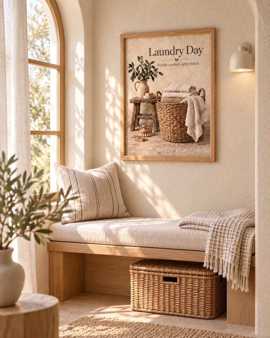 Framed Laundry Day wall art lifestyle mockup