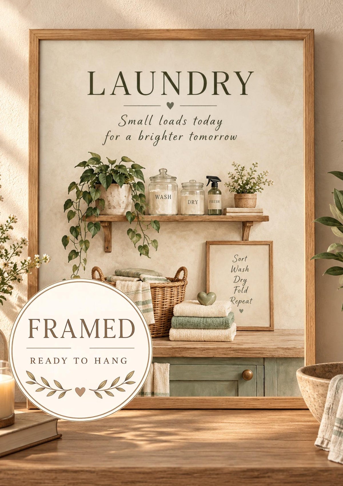 Framed Laundry Room Small loads today front image
