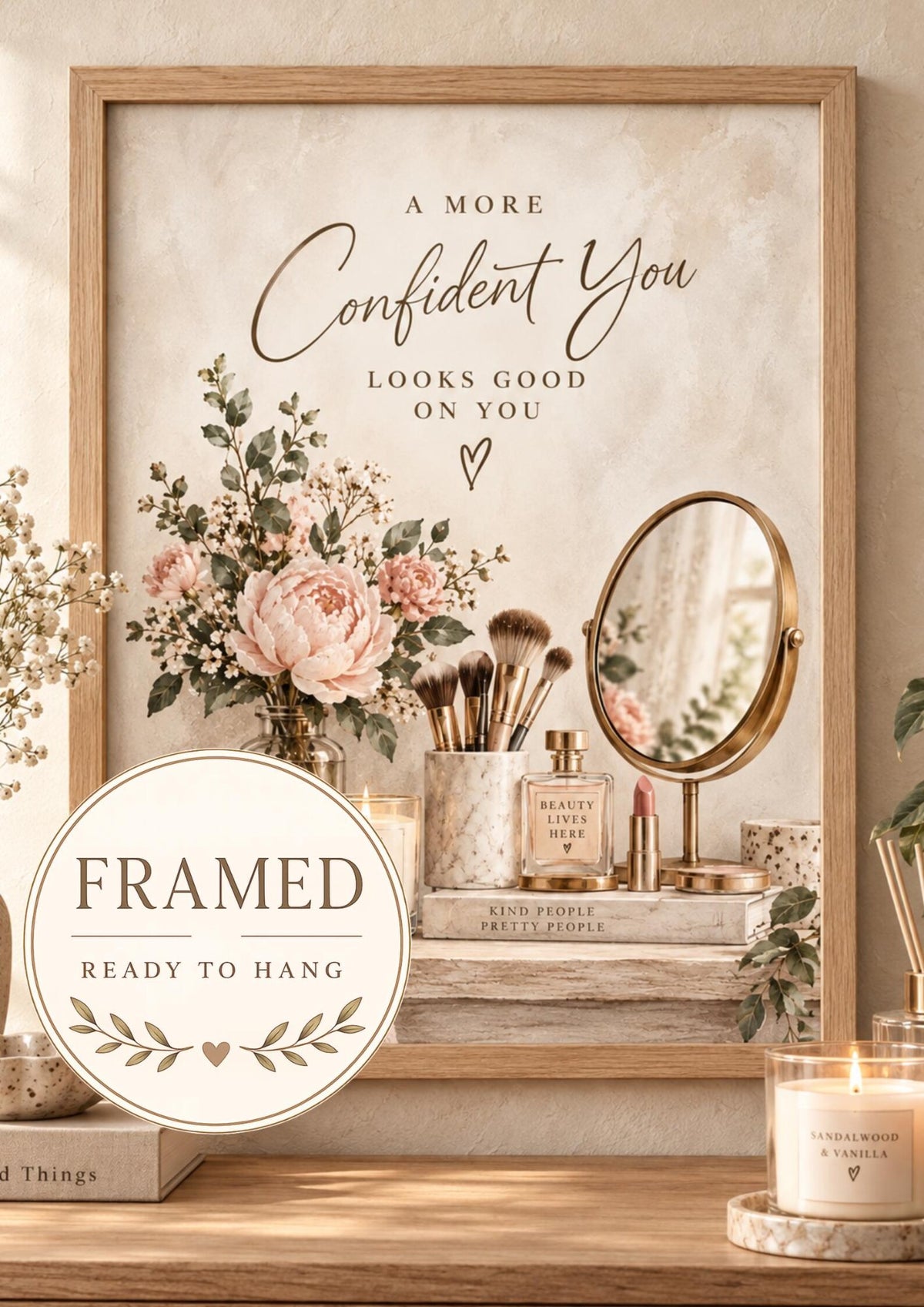 Framed Makeup Room confidence quote print front image