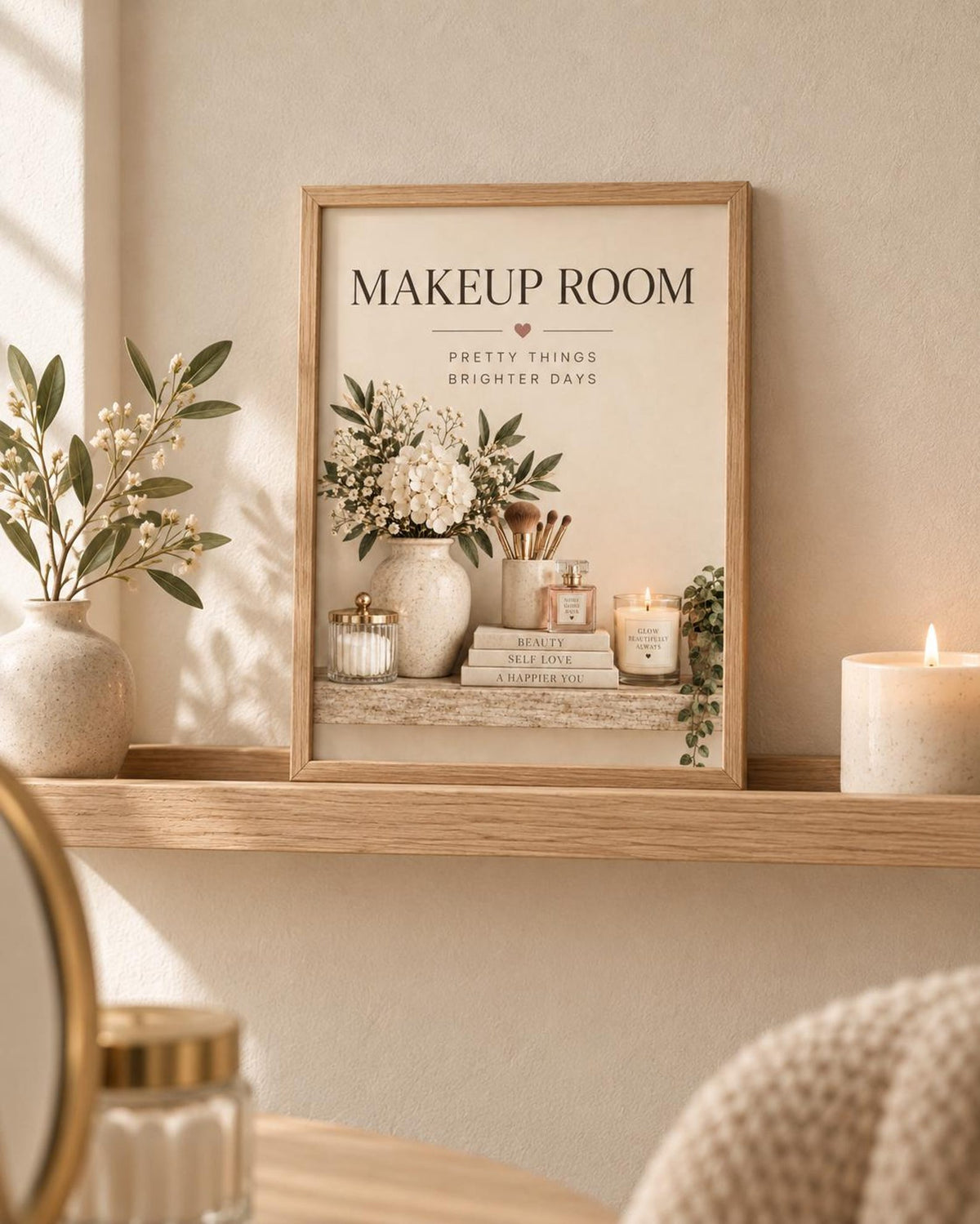 Framed Makeup Room neutral beauty interior mockup