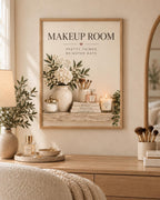 Framed Makeup Room vanity wall art cosy home mockup