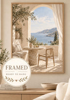 Framed Mediterranean coastal print 1