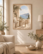 Framed Mediterranean coastal print 3