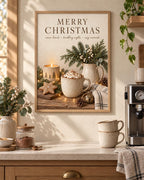 Framed Merry Christmas wall art lifestyle mockup