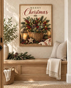 Framed Merry Christmas wall art lifestyle mockup