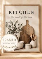 Framed neutral kitchen wall art front image