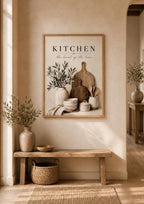 Framed Scandinavian kitchen print lifestyle mockup