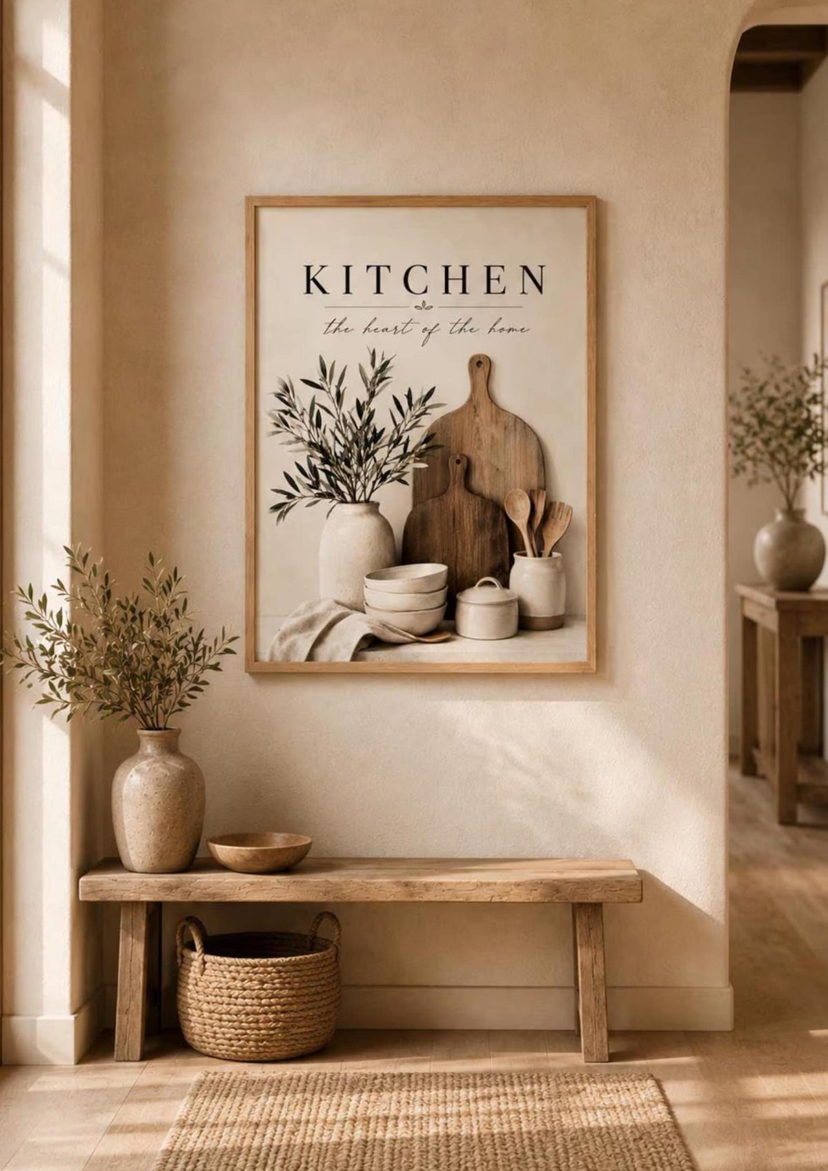 Framed Scandinavian kitchen print lifestyle mockup
