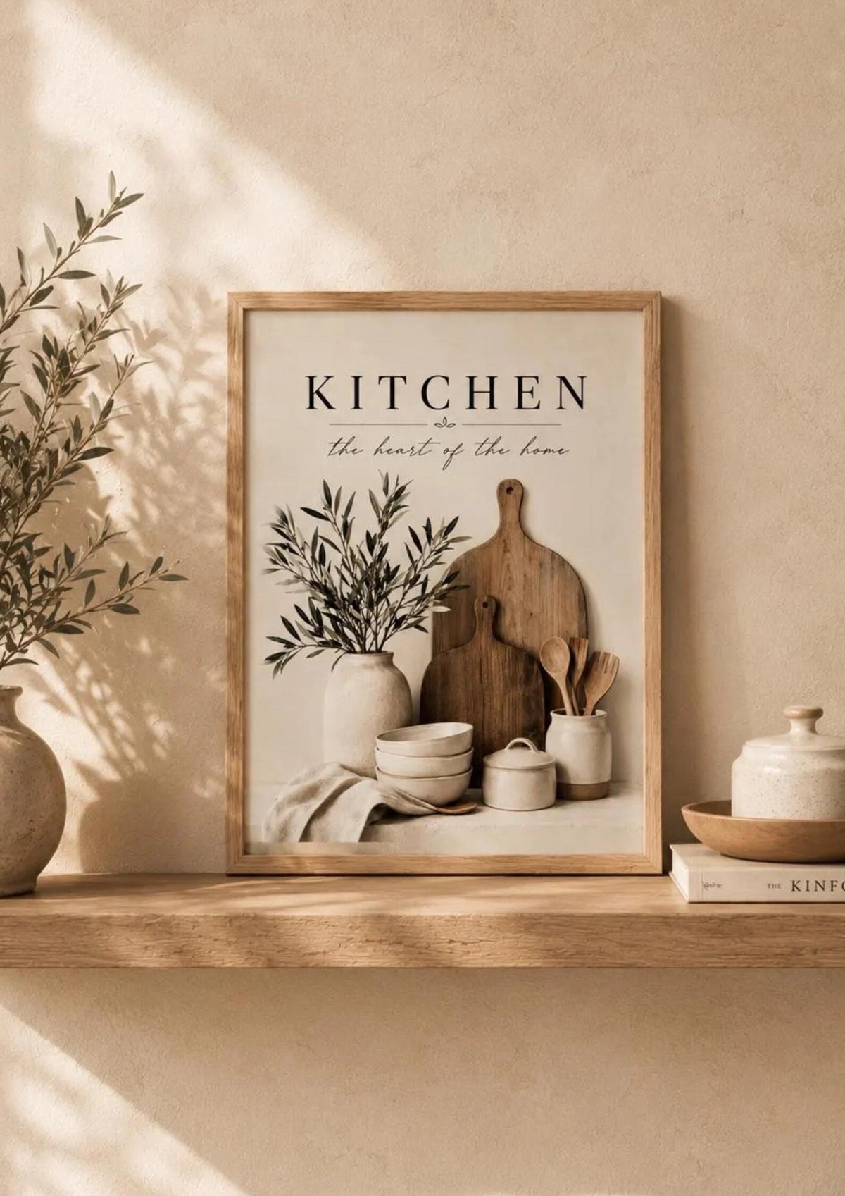 Framed kitchen print modern farmhouse mockup