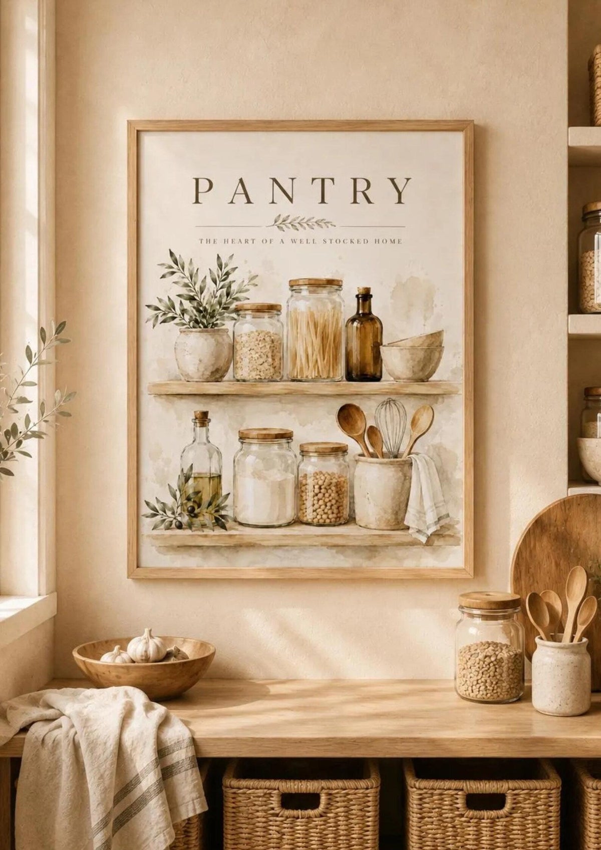 Framed pantry wall art lifestyle mockup 2