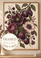 Framed plum botanical wall art front image