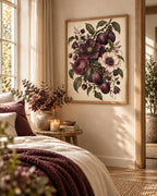 Framed plum botanical print creative lifestyle mockup