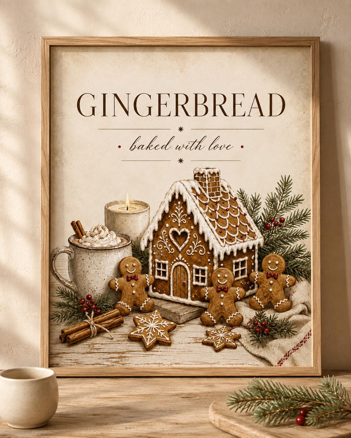 Gingerbread Christmas wall art print front image