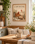 Fresh Eggs Happy Hens chicken framed print mockup 2