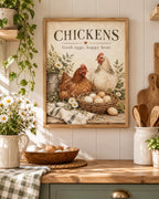 Fresh Eggs Happy Hens chicken framed print mockup 5