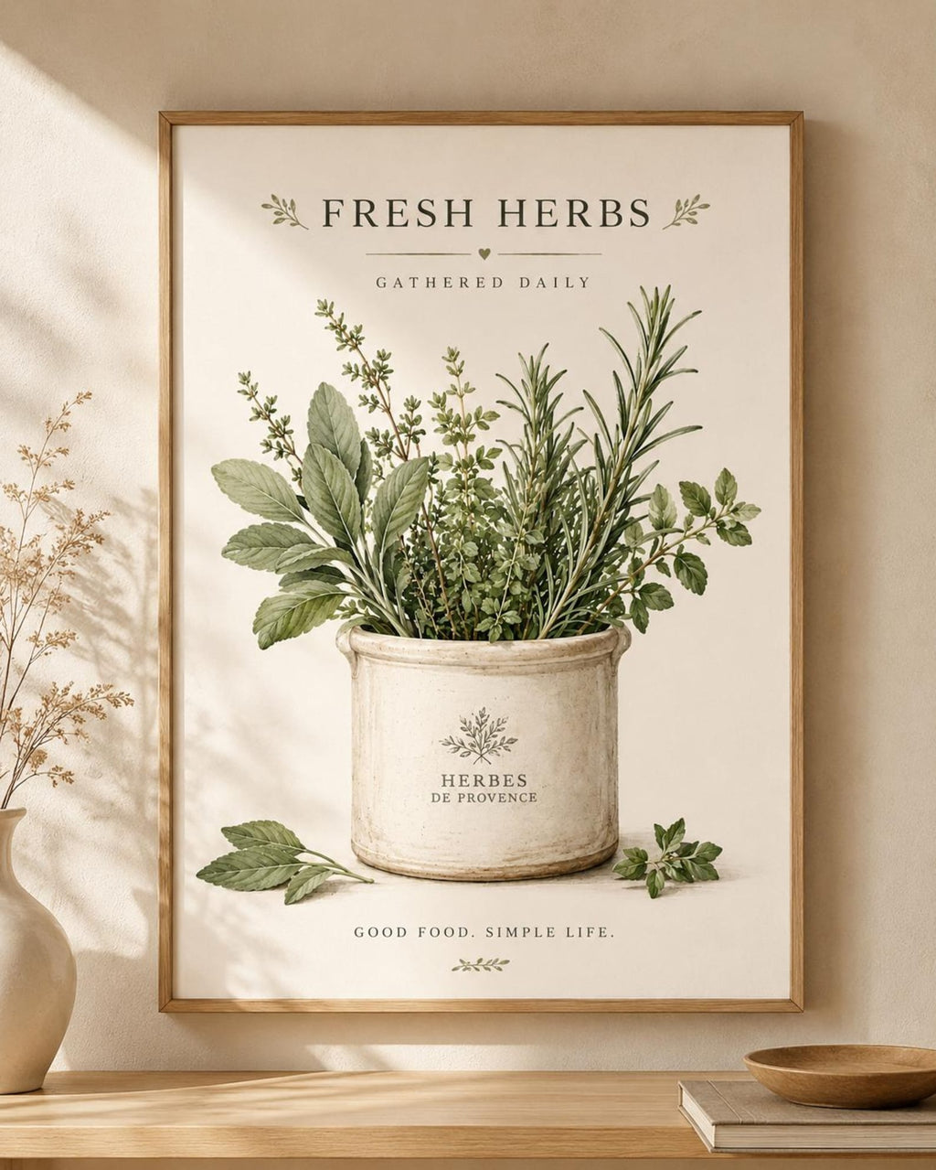 Fresh Herbs kitchen print — frame not included