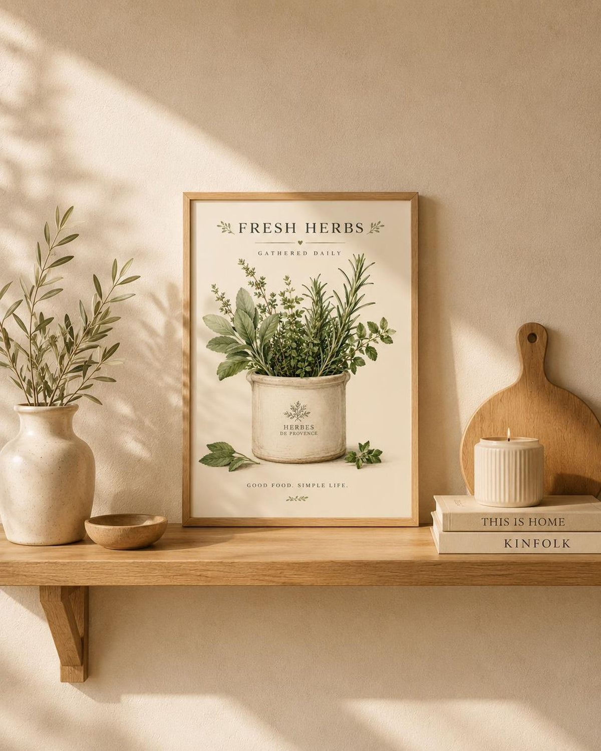 Fresh Herbs kitchen print lifestyle mockup 3