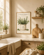 Fresh Herbs kitchen print lifestyle mockup 4