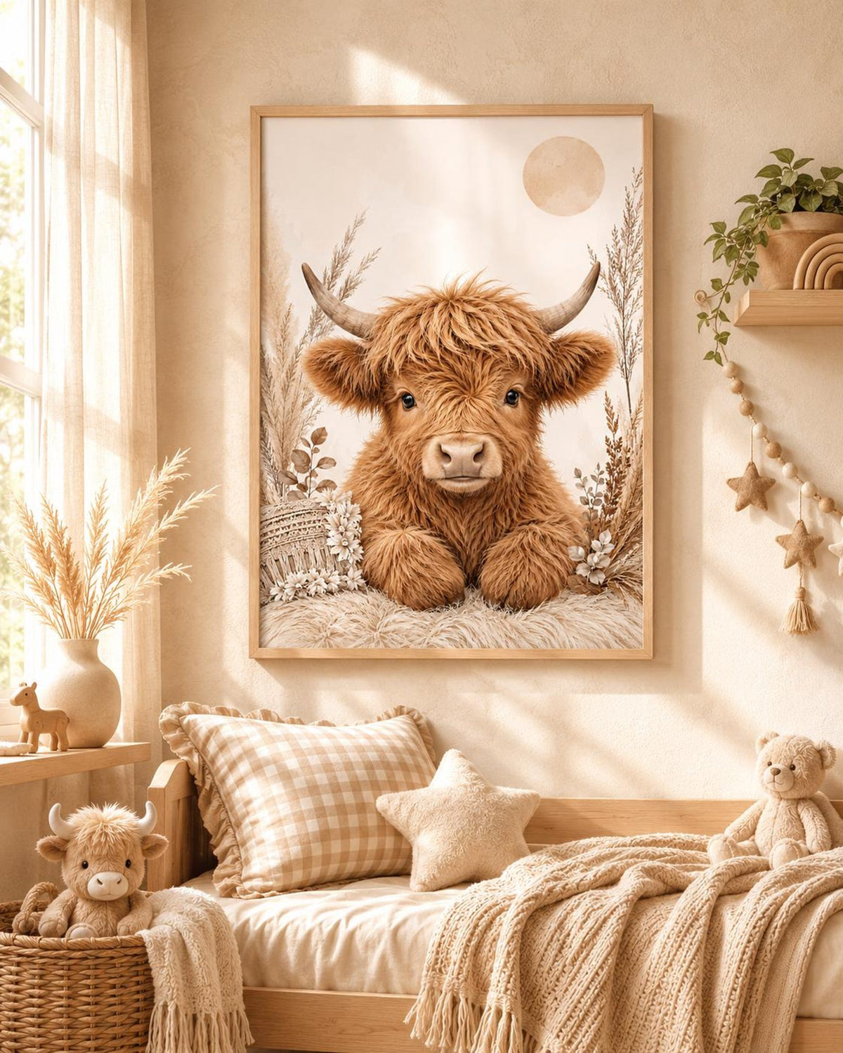 Highland Cow nursery lifestyle mockup